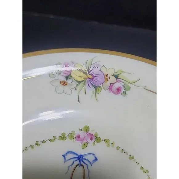 Handpainted Pickard China Noritake Nippon Pedestal Bowl Florad Gold